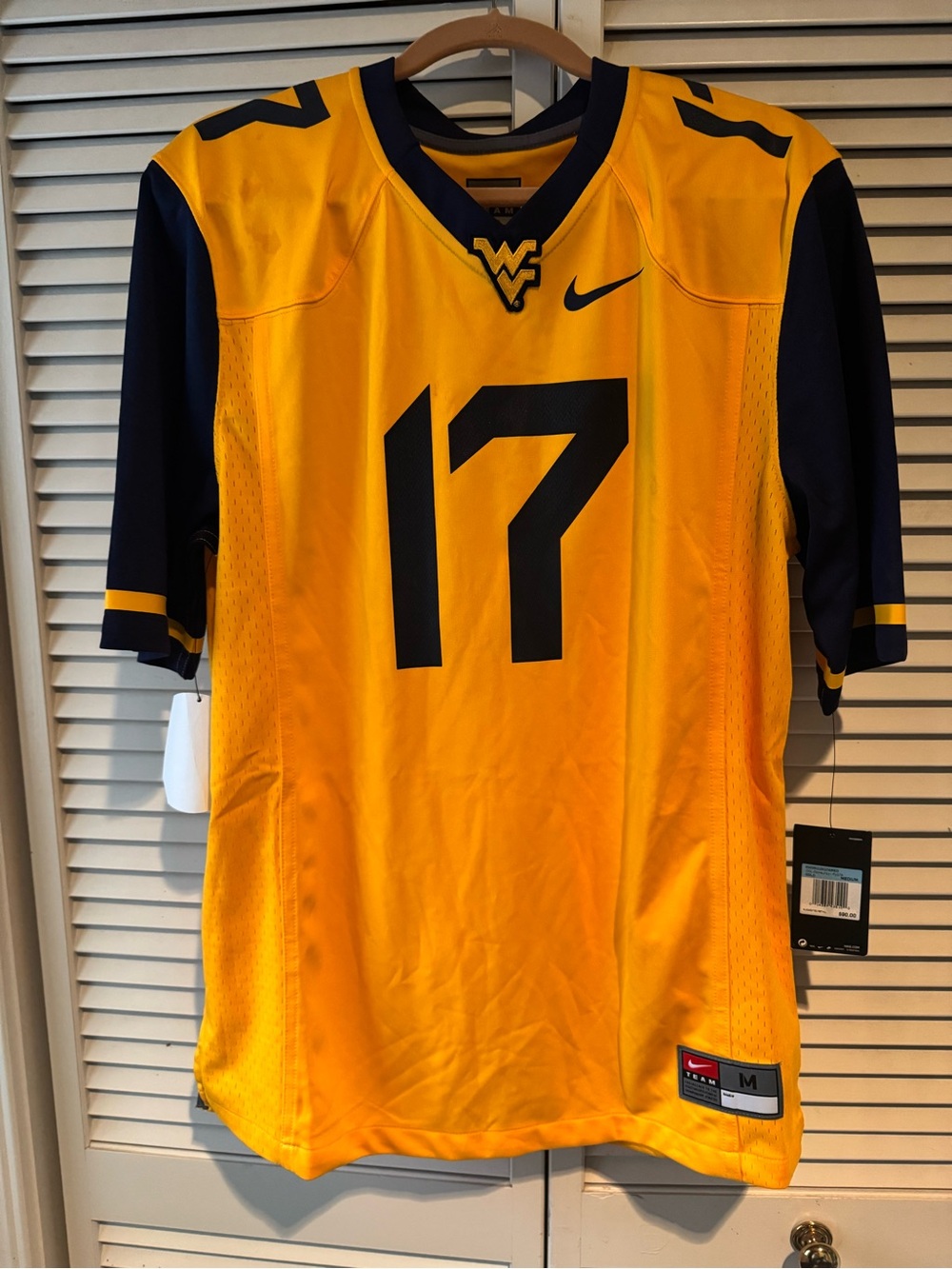 Nike Men’s Gold and Navy #17 Football Jersey